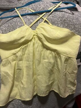 Universal Thread Pale Yellow Crisscross Strap Camisole